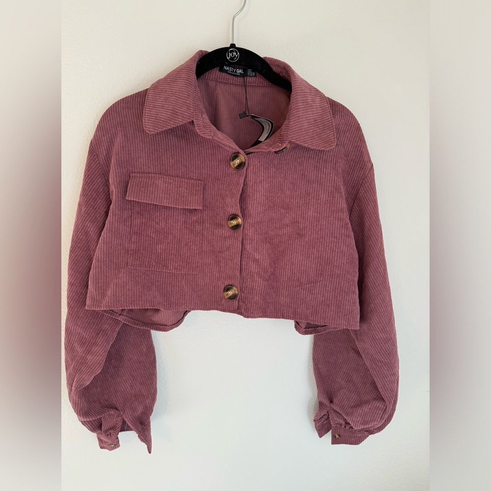 Nastygal cropped corduroy shacket